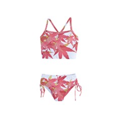 Leaves Maple Branch Autumn Fall Girls  Tankini Swimsuit by Sapixe