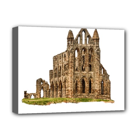 Ruin Monastery Abbey Gothic Whitby Deluxe Canvas 16  X 12   by Sapixe