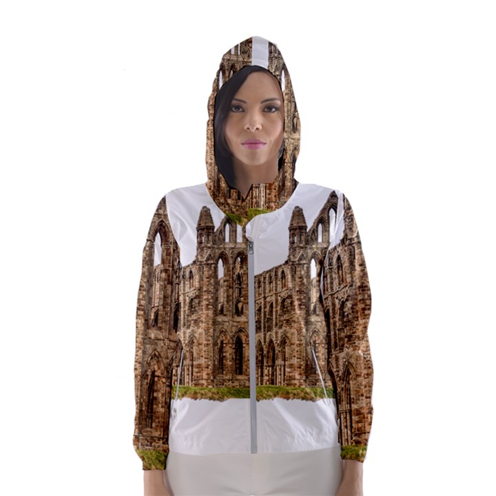 Ruin Monastery Abbey Gothic Whitby Hooded Windbreaker (Women)