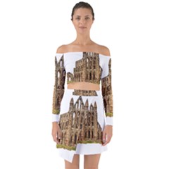 Ruin Monastery Abbey Gothic Whitby Off Shoulder Top With Skirt Set by Sapixe