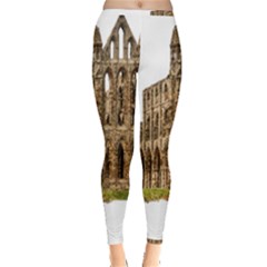 Ruin Monastery Abbey Gothic Whitby Inside Out Leggings by Sapixe