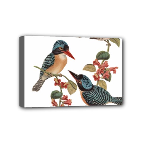 Bird Birds Branch Flowers Vintage Mini Canvas 6  X 4  by Sapixe