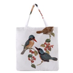 Bird Birds Branch Flowers Vintage Grocery Tote Bag by Sapixe