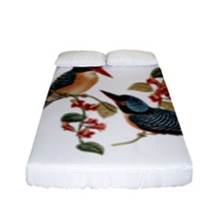 Bird Birds Branch Flowers Vintage Fitted Sheet (full/ Double Size) by Sapixe