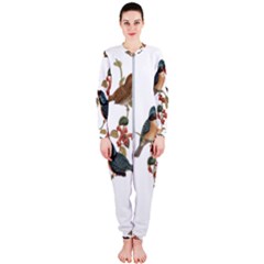 Bird Birds Branch Flowers Vintage Onepiece Jumpsuit (ladies)  by Sapixe