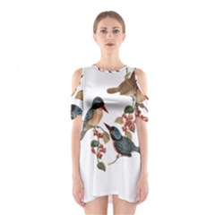 Bird Birds Branch Flowers Vintage Shoulder Cutout One Piece by Sapixe