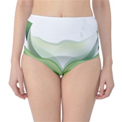 Pearl Drop Flower Plant Classic High-waist Bikini Bottoms by Sapixe