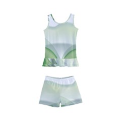 Pearl Drop Flower Plant Kid s Boyleg Swimsuit