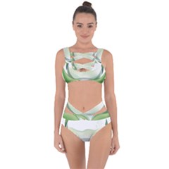 Pearl Drop Flower Plant Bandaged Up Bikini Set  by Sapixe