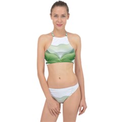 Pearl Drop Flower Plant Racer Front Bikini Set by Sapixe