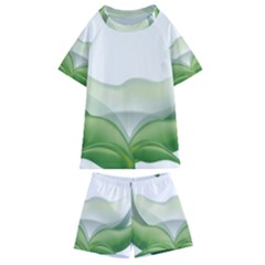 Pearl Drop Flower Plant Kids  Swim Tee And Shorts Set