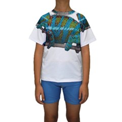 Reptile Lizard Animal Isolated Kids  Short Sleeve Swimwear by Sapixe