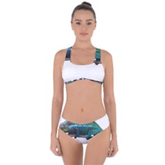 Reptile Lizard Animal Isolated Criss Cross Bikini Set by Sapixe