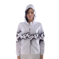 Lettering Points Creative Pen Dots Hooded Windbreaker (women) by Sapixe