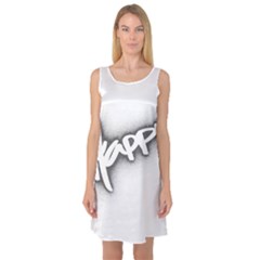 Lettering Points Creative Pen Dots Sleeveless Satin Nightdress by Sapixe