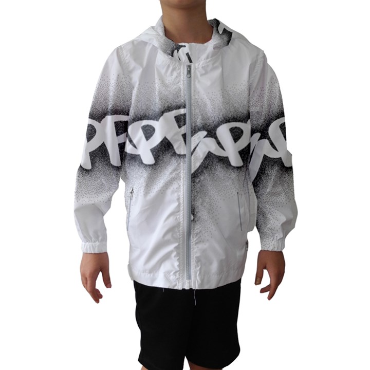 Lettering Points Creative Pen Dots Hooded Windbreaker (Kids)