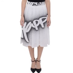 Lettering Points Creative Pen Dots Folding Skater Skirt by Sapixe