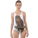 Bird Owl Animal Vintage Isolated Cut-Out Back One Piece Swimsuit View1