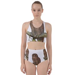 Bird Owl Animal Vintage Isolated Racer Back Bikini Set by Sapixe