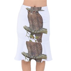 Bird Owl Animal Vintage Isolated Mermaid Skirt by Sapixe