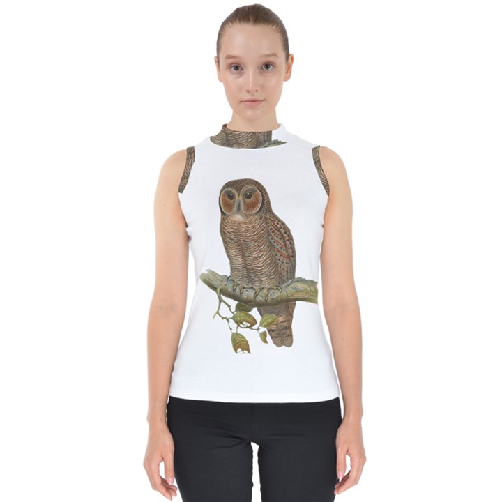 Bird Owl Animal Vintage Isolated Shell Top