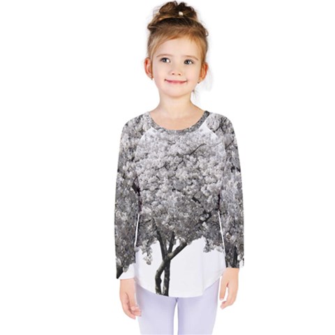 Nature Tree Blossom Bloom Cherry Kids  Long Sleeve Tee by Sapixe