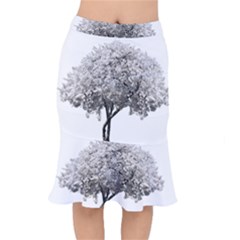 Nature Tree Blossom Bloom Cherry Mermaid Skirt by Sapixe