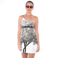 Nature Tree Blossom Bloom Cherry One Soulder Bodycon Dress by Sapixe