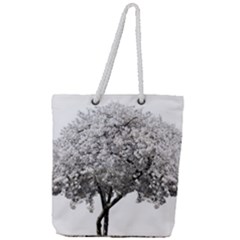 Nature Tree Blossom Bloom Cherry Full Print Rope Handle Tote (large) by Sapixe