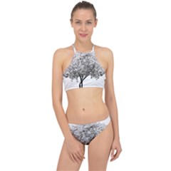 Nature Tree Blossom Bloom Cherry Racer Front Bikini Set