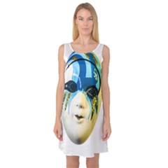 Porcelain Mask Minature Mask Sleeveless Satin Nightdress by Sapixe