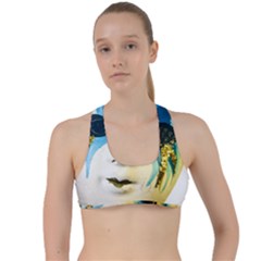 Porcelain Mask Minature Mask Criss Cross Racerback Sports Bra by Sapixe