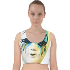 Porcelain Mask Minature Mask Velvet Racer Back Crop Top