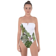 Leaves Plant Branch Nature Foliage Tie Back One Piece Swimsuit by Sapixe