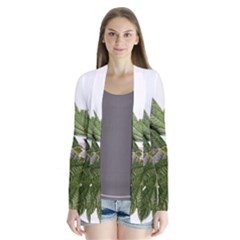 Leaves Plant Branch Nature Foliage Drape Collar Cardigan by Sapixe