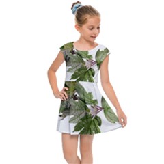 Leaves Plant Branch Nature Foliage Kids Cap Sleeve Dress by Sapixe