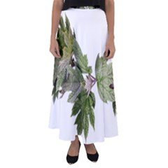 Leaves Plant Branch Nature Foliage Flared Maxi Skirt by Sapixe