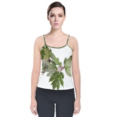 Leaves Plant Branch Nature Foliage Velvet Spaghetti Strap Top by Sapixe