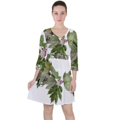 Leaves Plant Branch Nature Foliage Ruffle Dress by Sapixe