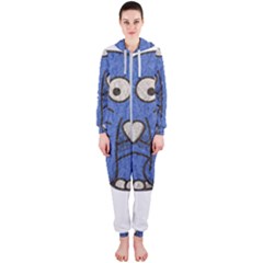 Elephant Animal Cartoon Elephants Hooded Jumpsuit (ladies)  by Sapixe