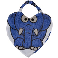 Elephant Animal Cartoon Elephants Giant Heart Shaped Tote by Sapixe