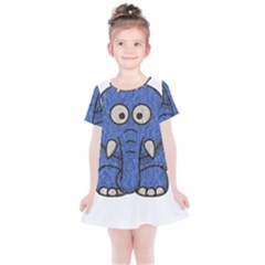 Elephant Animal Cartoon Elephants Kids  Simple Cotton Dress