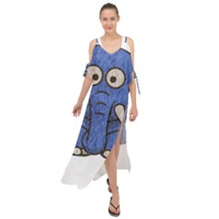 Elephant Animal Cartoon Elephants Maxi Chiffon Cover Up Dress