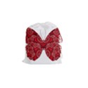 Butterfly Red Fractal Art Nature Drawstring Pouches (Small)  View1