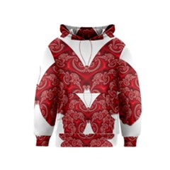 Butterfly Red Fractal Art Nature Kids  Pullover Hoodie by Sapixe