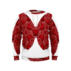 Butterfly Red Fractal Art Nature Kids  Sweatshirt by Sapixe