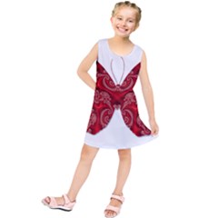 Butterfly Red Fractal Art Nature Kids  Tunic Dress by Sapixe