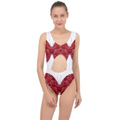 Butterfly Red Fractal Art Nature Center Cut Out Swimsuit