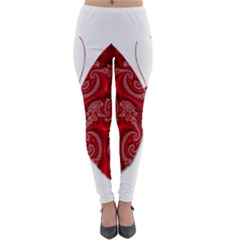 Butterfly Red Fractal Art Nature Lightweight Velour Leggings