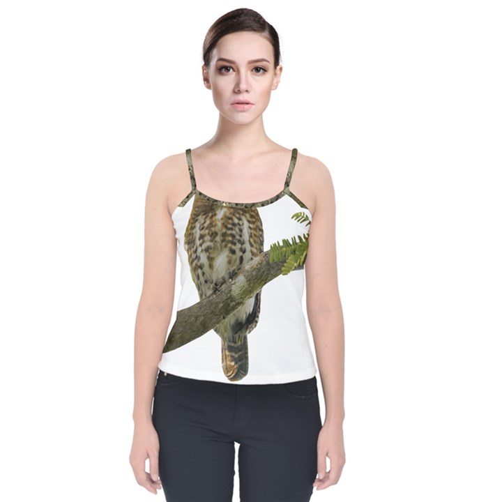 Owl Bird Velvet Spaghetti Strap Top